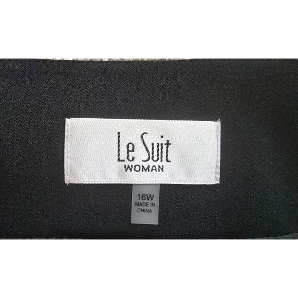 Le Suit Womens Black Jacket With Belt 3/4 Sleeves Size 16W Polyester Blend New W - Picture 3 of 8